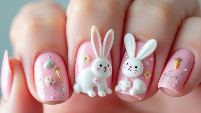 adorable easter bunny nails