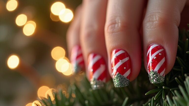 candy cane nail art