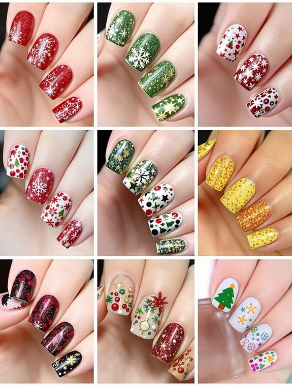 choosing christmas glitter nails