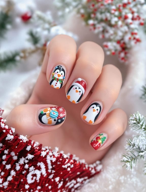 choosing christmas penguin design