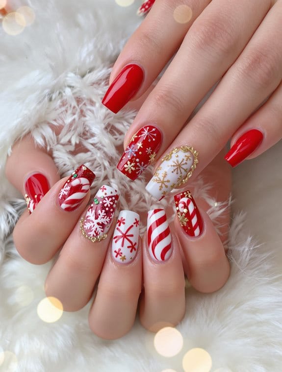 choosing red christmas nails