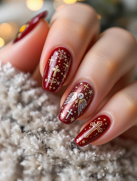 christian themed christmas nail art