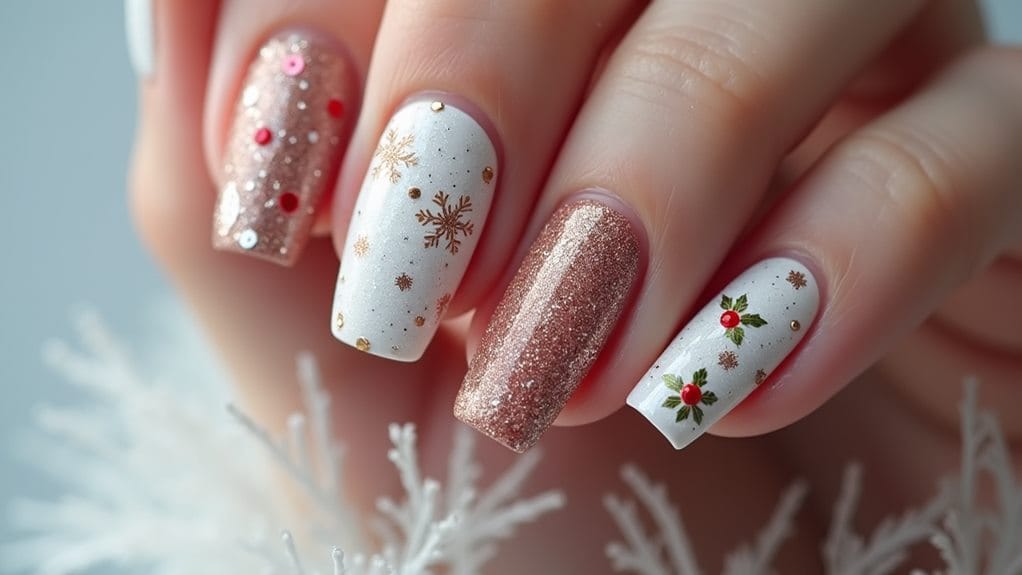 christmas nail art selection