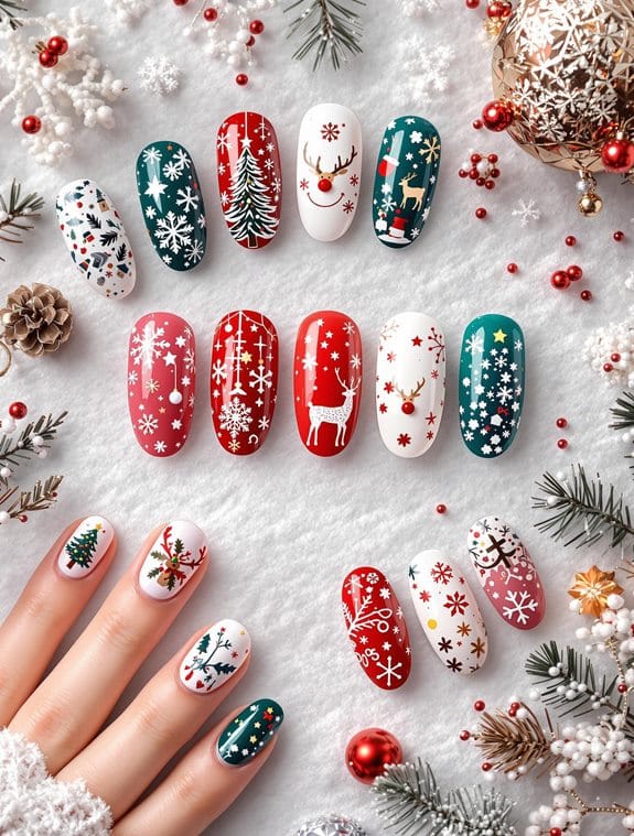 christmas nail art selection