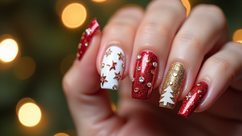 christmas nail art selection