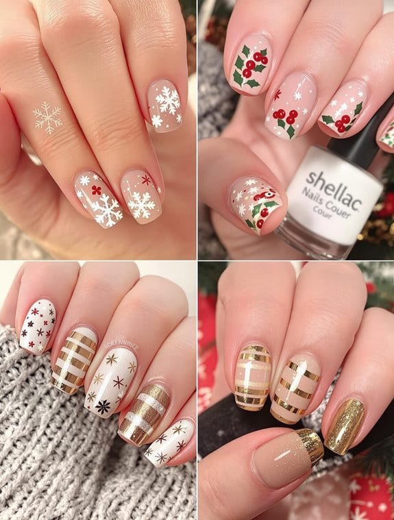 christmas shellac nail art