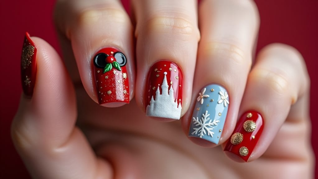 disney christmas nail art
