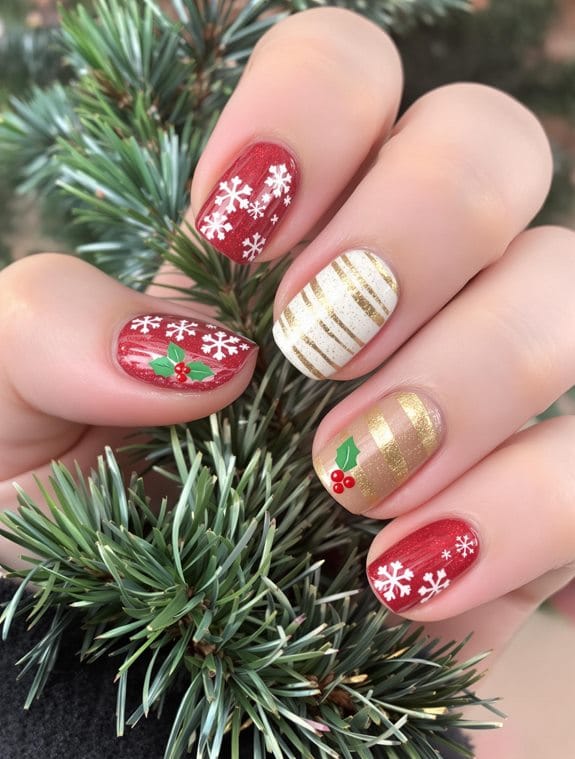 easy christmas nail art