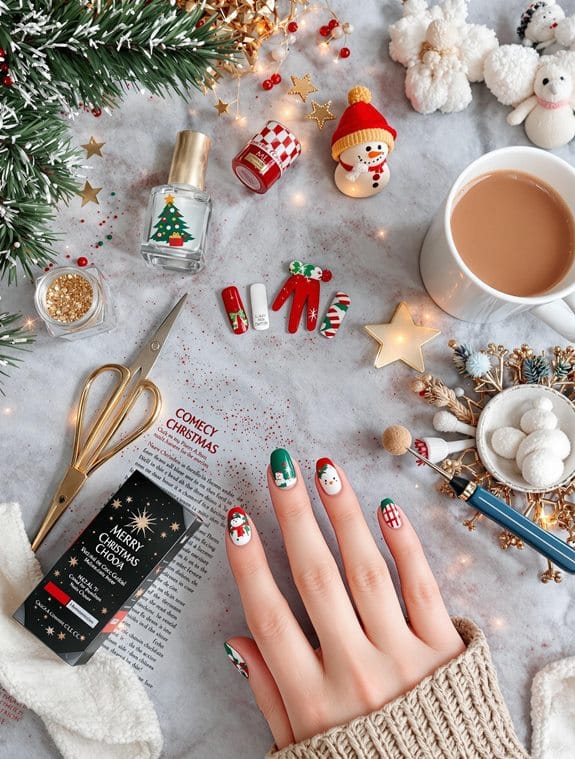 easy christmas nail art