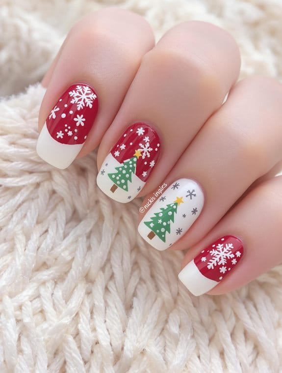 easy christmas nail art