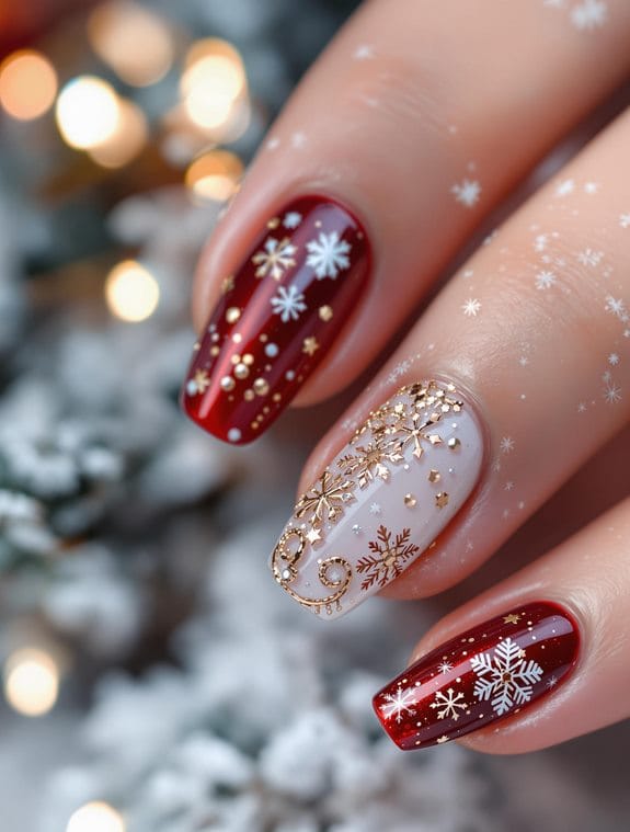 elegant christmas nail designs