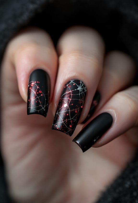 elegant dark nail art