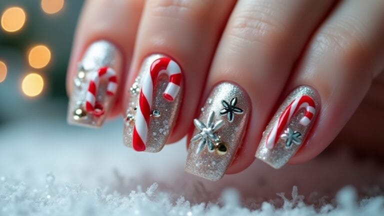 festive 3d nail art