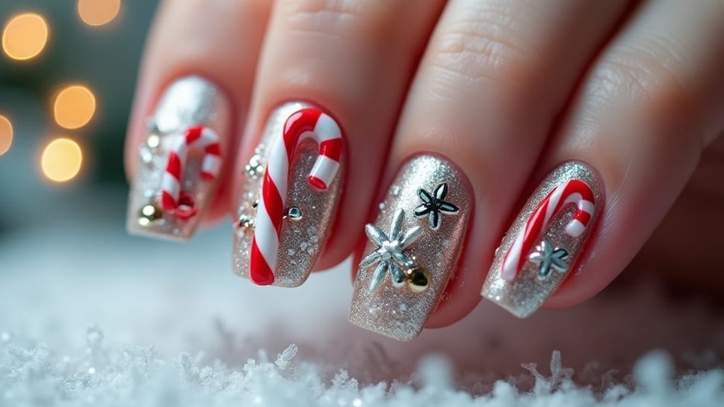 festive 3d nail art