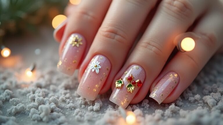 festive french christmas nails