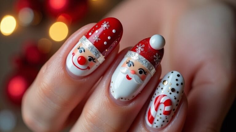 festive santa nail art