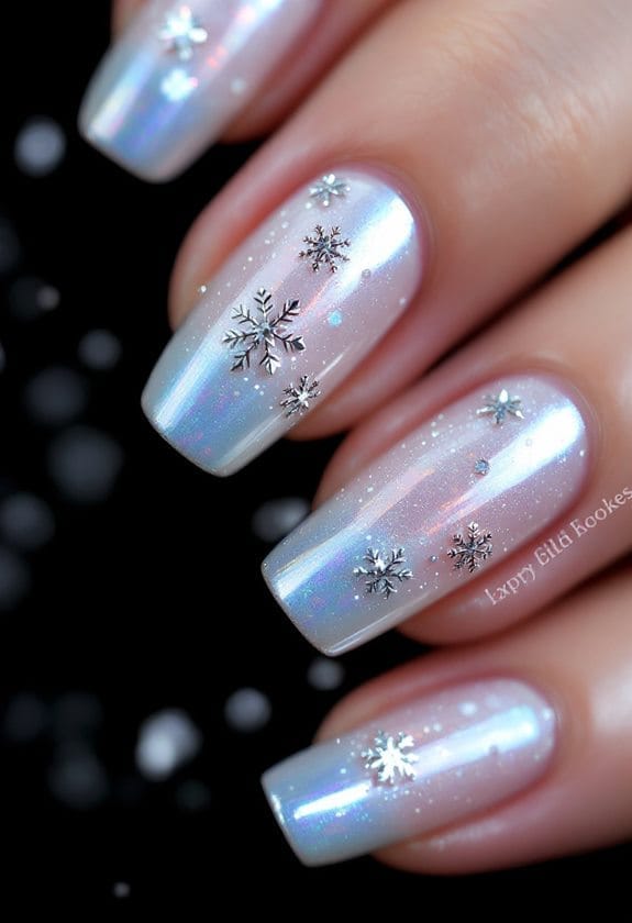 frosted french tip nails