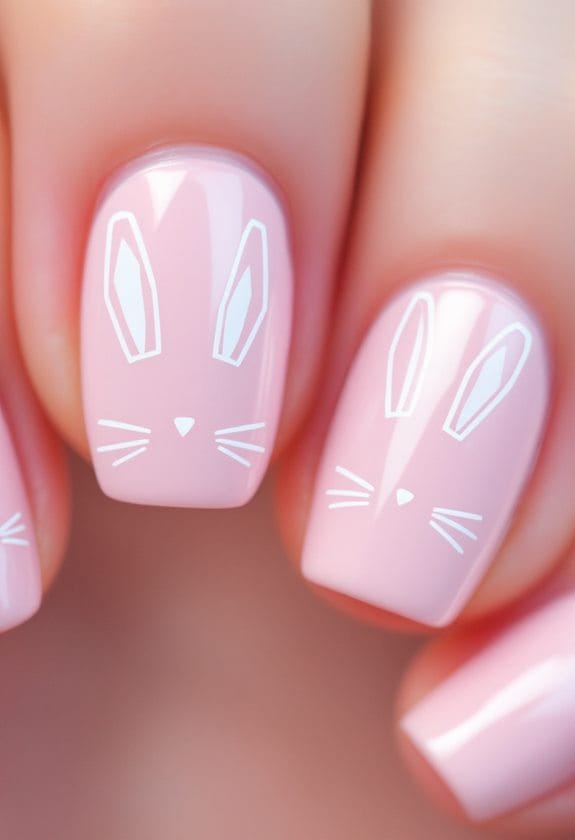 geometric bunny nail design