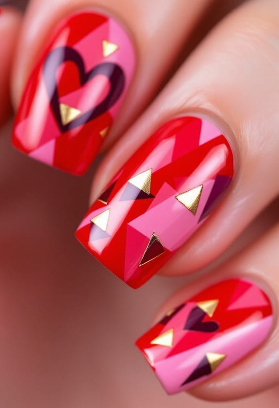 geometric heart design elements