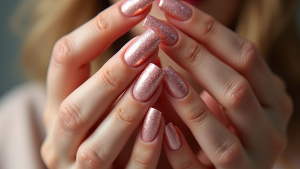 glamorous rose gold glitter