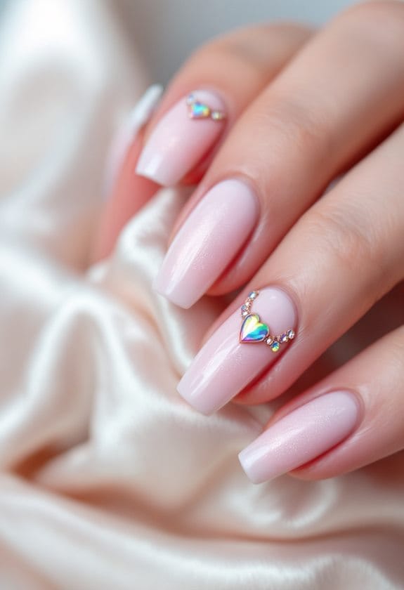 glittering crystal nail art