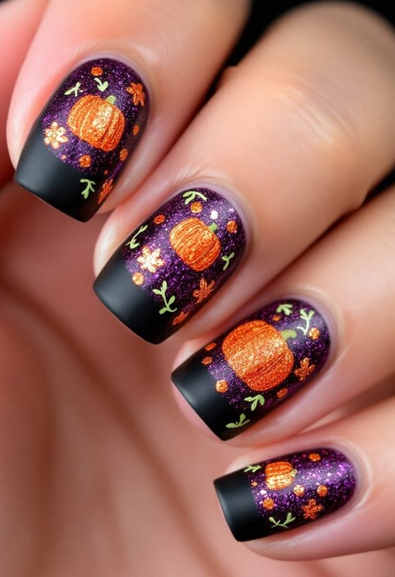 glittery pumpkin patch decor