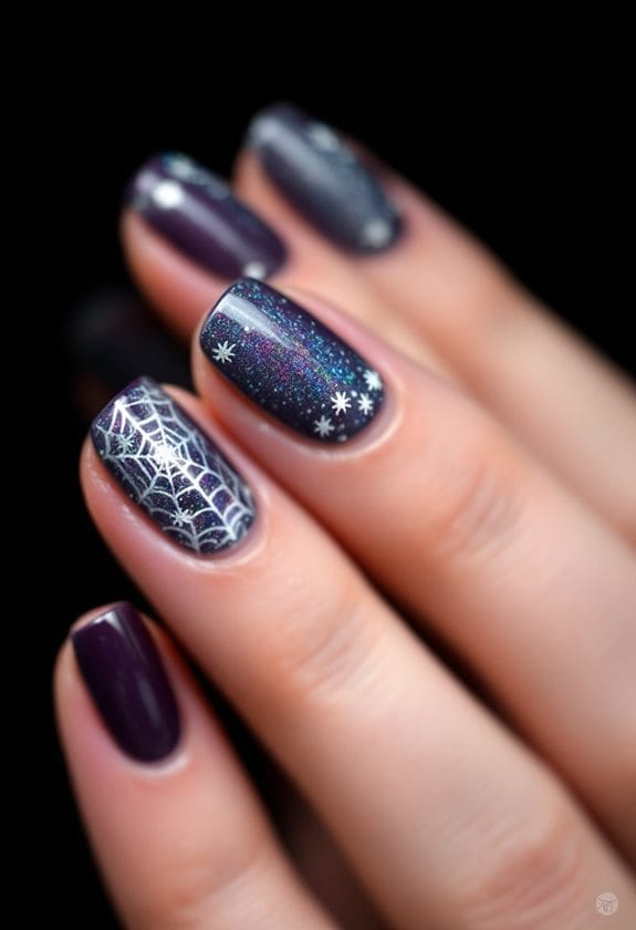 intricate metallic spider web