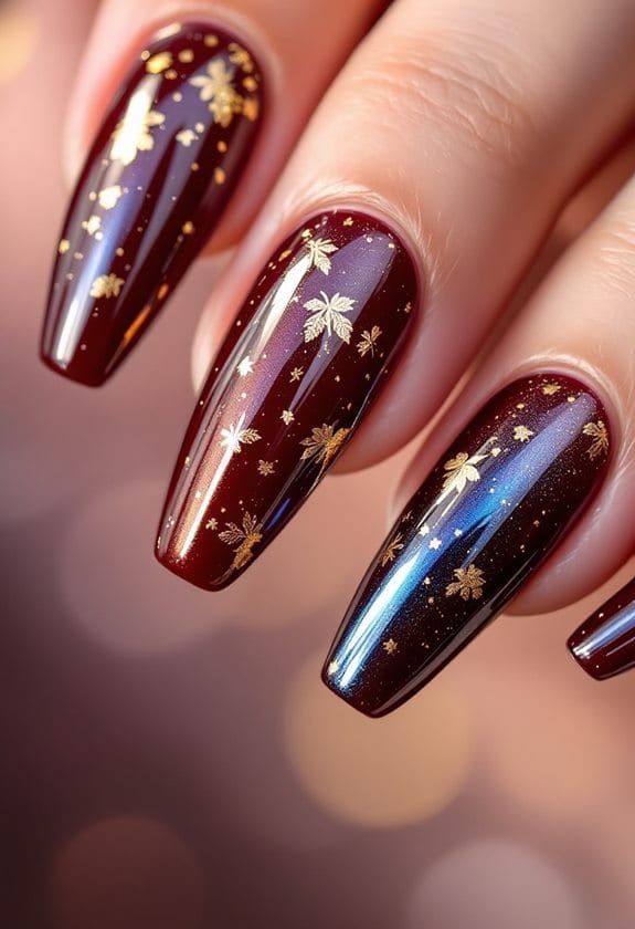 metallic leaf accents added