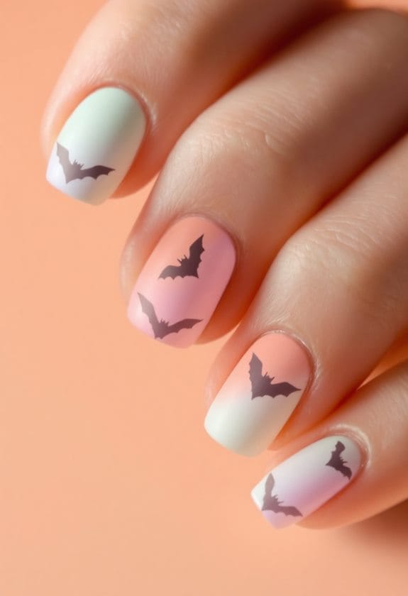 minimalist pastel bat design