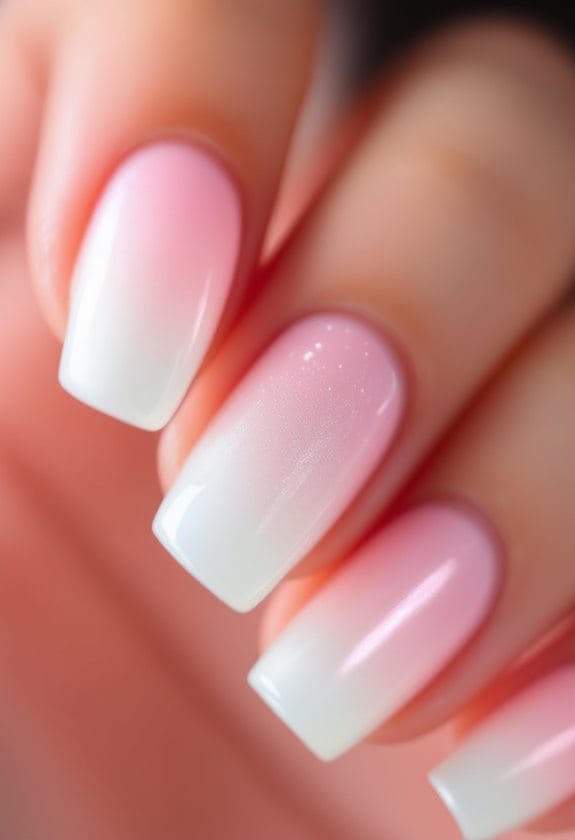 pink white gradient finish