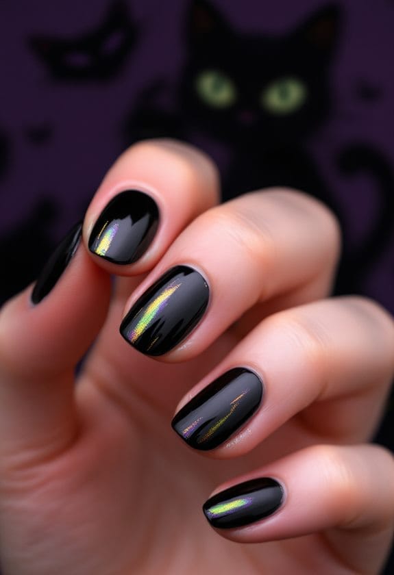 shimmering black cat eyes