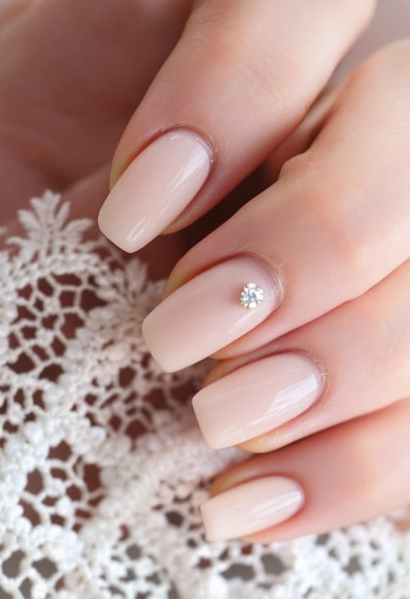 simple elegant wedding nails