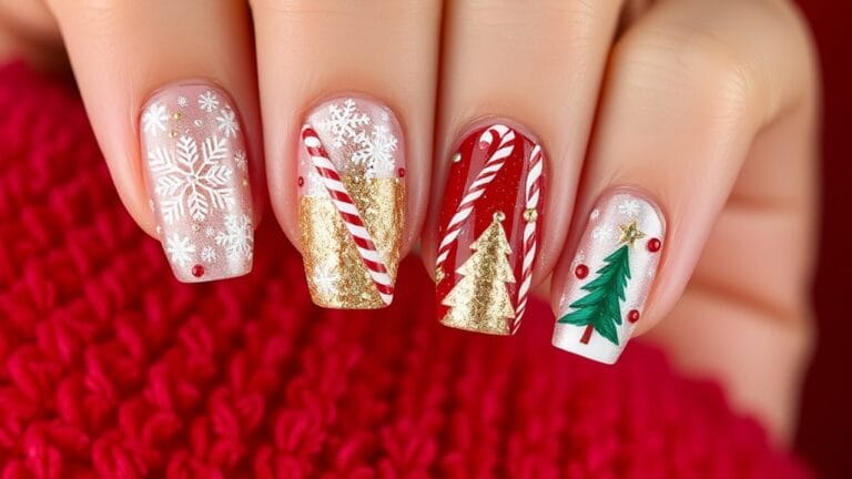 sparkling christmas nail designs