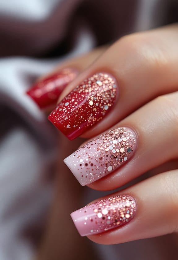 sparkling gradient nail design