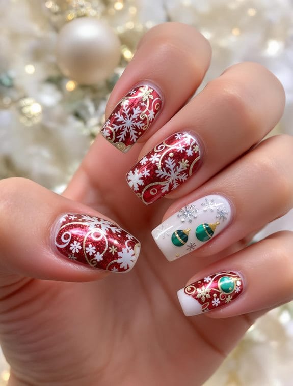 sparkling holiday nail designs