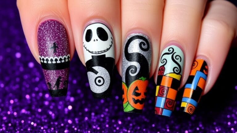 spooky nightmare before christmas nail art