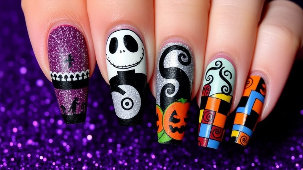 spooky nightmare before christmas nail art
