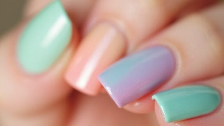 spring pastel rainbow nails