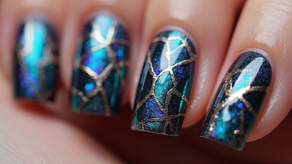 stunning stained glass nails