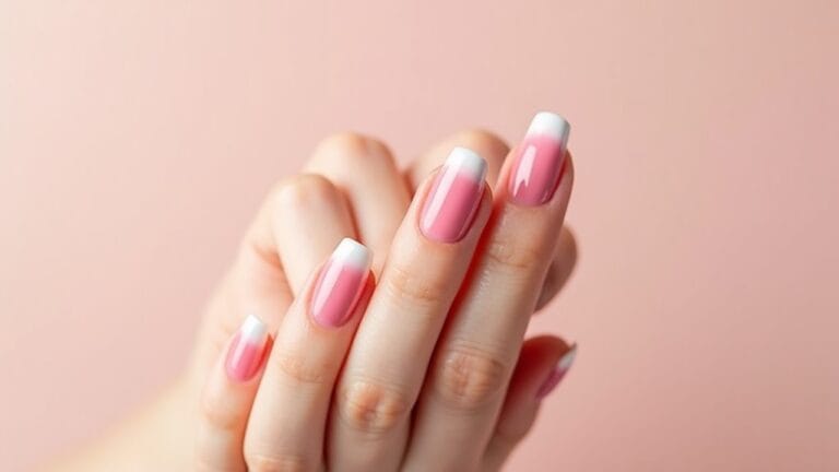 top pink white ombre nails