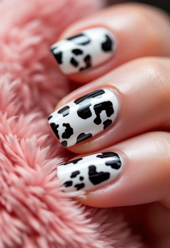 whimsical cow pattern art